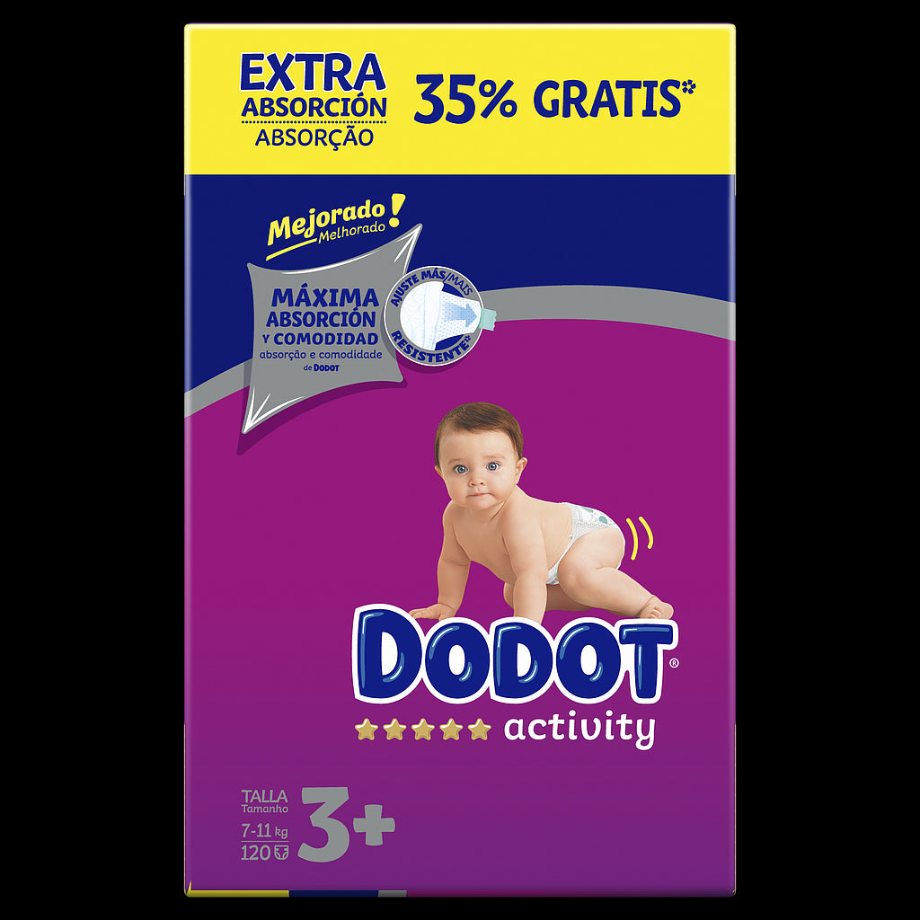 Dodot Activity Pañales Talla 3+ (7-11 Kg), 120 Unidades