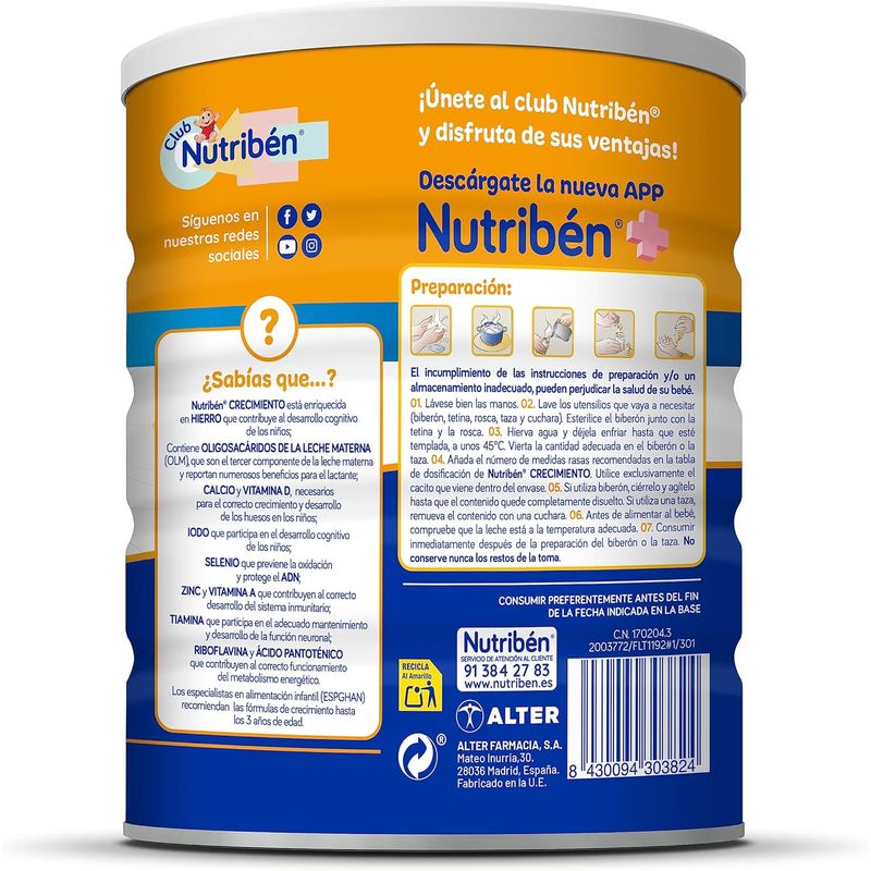 Nutriben Pro+ Growth Milk Pro+ 3, 800 grams