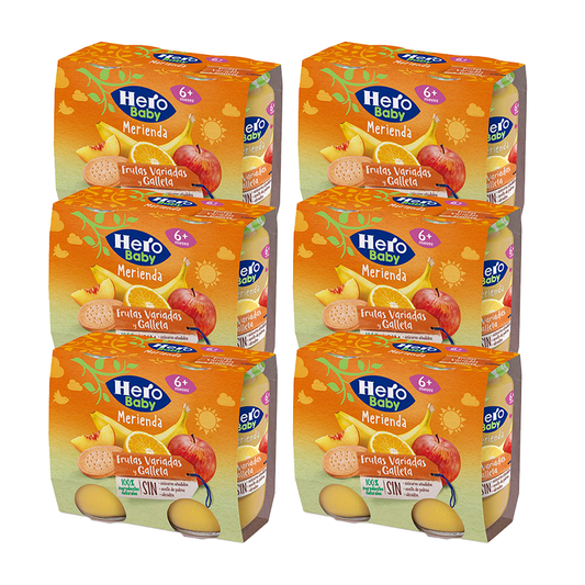 Hero Baby Pack Snack Pack Assorted Fruit Biscuit, 6 X 2X190 Gr