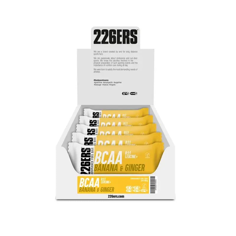 226Ers Endurance Fuel Bar Bcaa Barrita Energética Plátano Y Jengibre, 24x60 gr