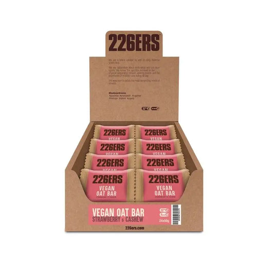 226Ers Vegan Oat Bar Barritas Energéticas Veganas De Avena Fresa & Anacardos, 24x50 gr