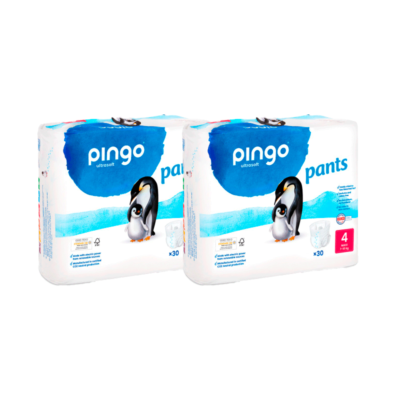 Pingo Pack 2X Ecological Nappy Briefs Size 4, 30 pcs.