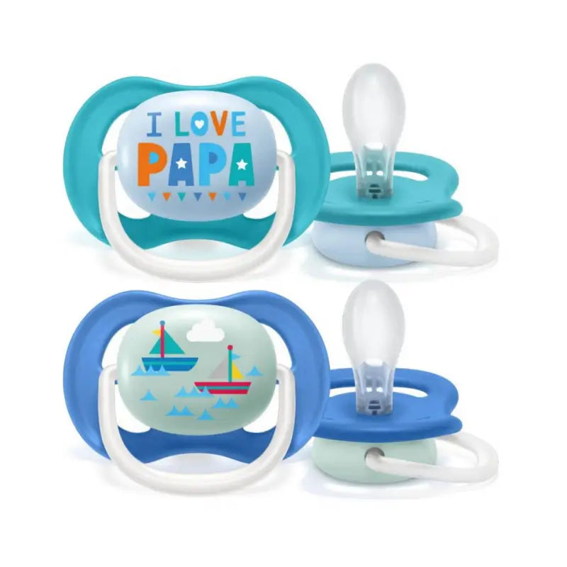 Avent 2 Chupetes Ultra Air Collection Happy 6-18 Meses Silicona Niño