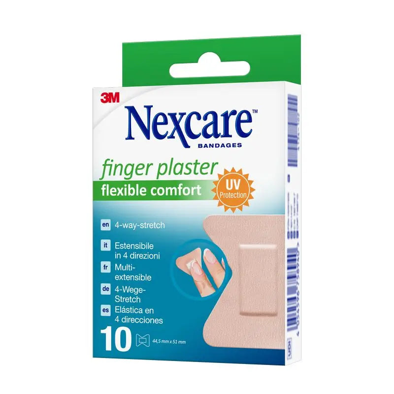 Nexcare Flexible Comfort Tira Adhesiva Protectora Para Dedos , 10 unidades