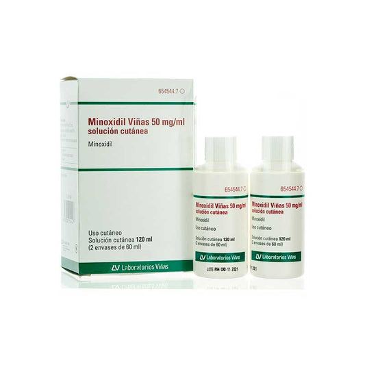 Viñas 50 Mg/ ml Minoxidil Solución Cutánea 2 Frascos 60 ml