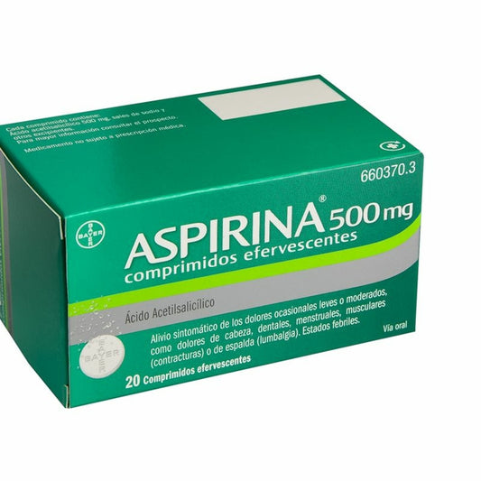 Aspirina 500 mg, 20 Comprimidos Efervescentes