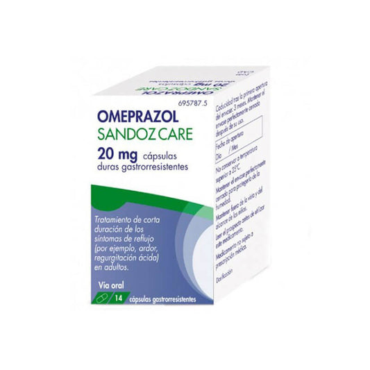 Omeprazol Sandoz Care Efg 20 mg, 14 Cápsulas Gastrorresistentes