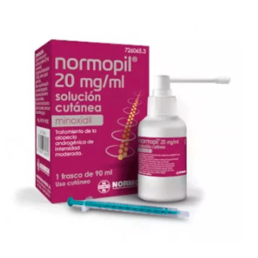 Normopil 20 mg/ ml Minoxidil 1 Frasco Solucion Cutanea, 90 ml