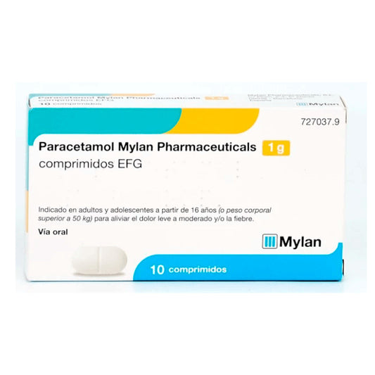 Paracetamol Mylan Pharmaceuticals 1 gr, 10 Comprimidos