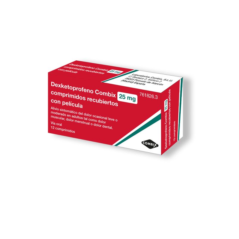 Combix Efg Dexketoprofen 25 mg, 12 film-coated tablets