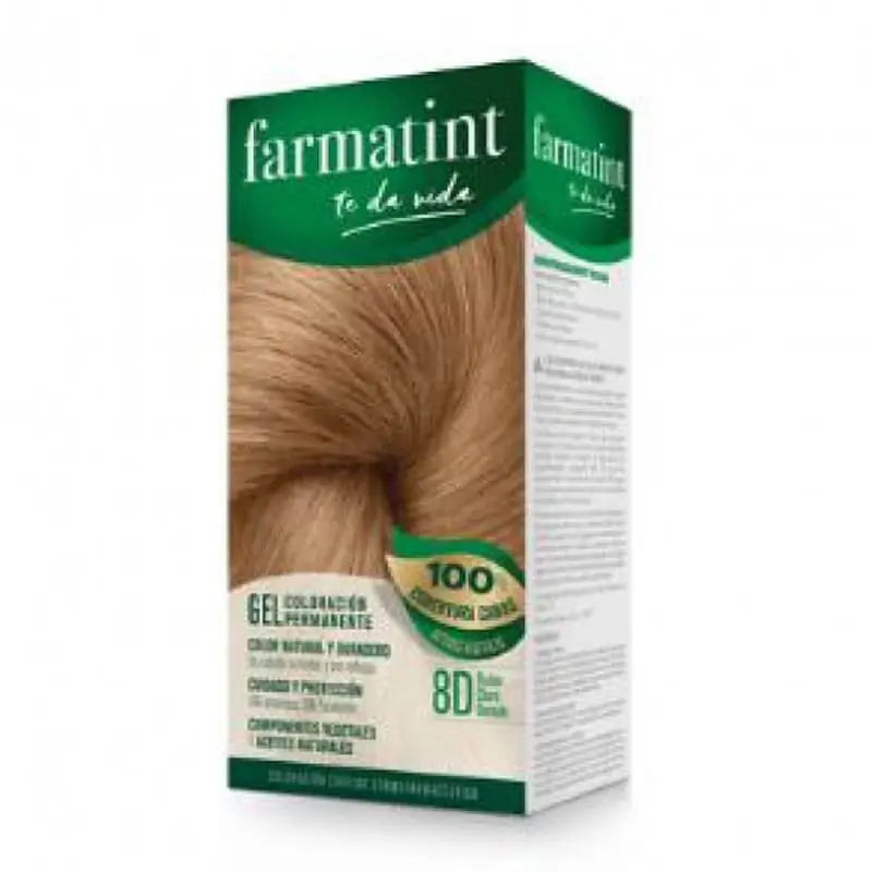 Farmatint 8D Rubio Claro Dorado Gel Coloración Permanente