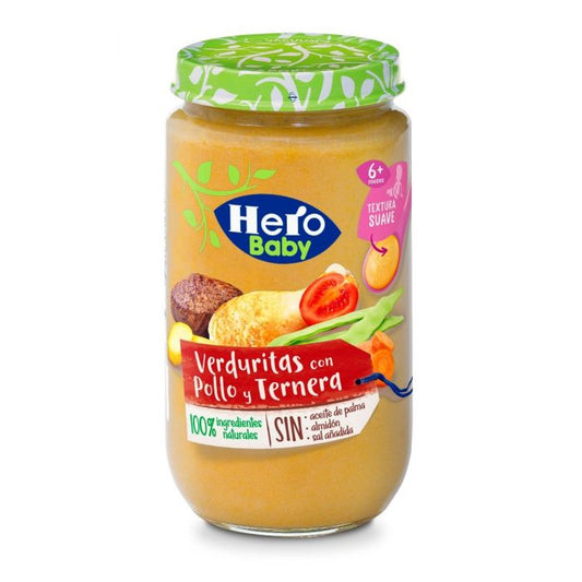 Hero Baby Baby Vegetable Jar with Chicken and Beef, 235g