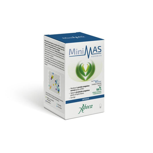 Aboca Minimas Advanced Maintains Normal Blood Pressure And Blood Circulation, Hawthorn And Goji, 100% Natural, 60 capsules