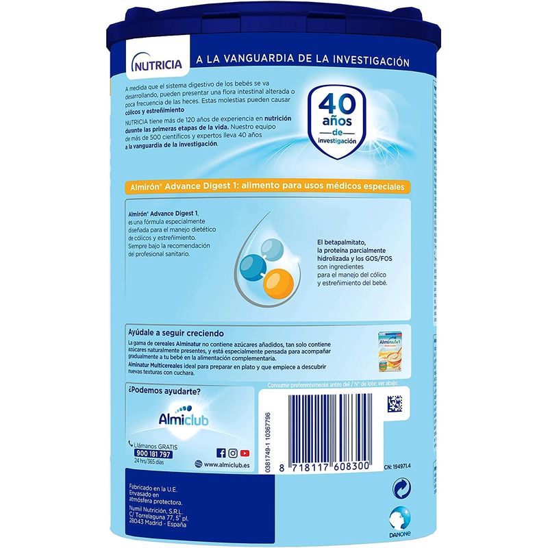 Almiron Advance Digest 1, Anti-Colic & Constipation Baby Starter Milk, 3 X 800g