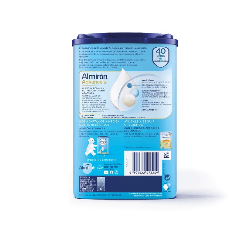 Pack 2 X Almiron Advance 3, Powdered Growing-Up Milk for Babies from 12 Months, 800g