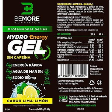 Bemore Nutrition Hydro Gel + Energy Lime-Lemon Flavour Caffeine-Free