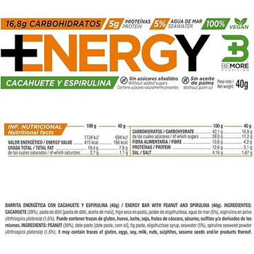Bemore Nutrition Energy+ Energy Bar Coconut & Date Flavour Box 18 units
