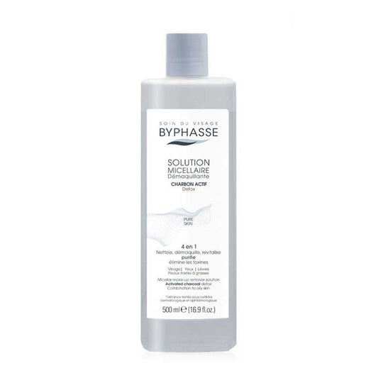 Byphasse Micellar Make-Up Remover Solution With Active Charcoal, 500 ml
