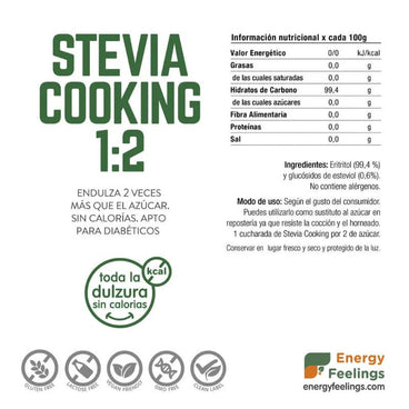 Energy Feelings Stevia Cooking 1:2 250Gr. Vegan Sg
