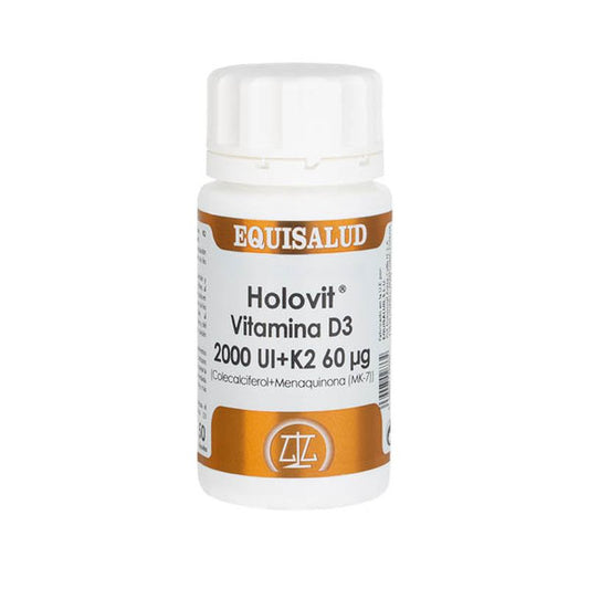 Equisalud Holovit Vitamina D3 2.000 Ui + K2 60 Ug , 50 cápsulas