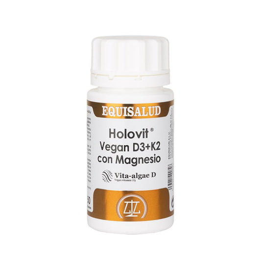 Equisalud Holovit Vegan D3+K2 Con Magnesio , 50 cápsulas