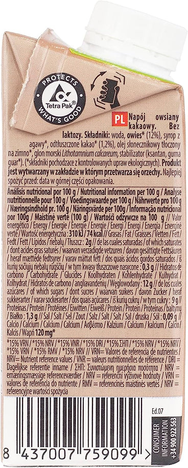 Naturgreen Oatmeal Chocolate Drink, 24 X 200Ml