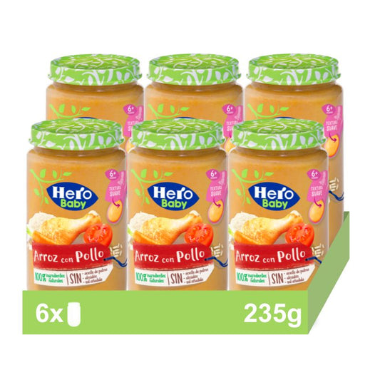 Hero Baby Pack Rice & Chicken Rice Pudding Pack, 6 X 235 grams