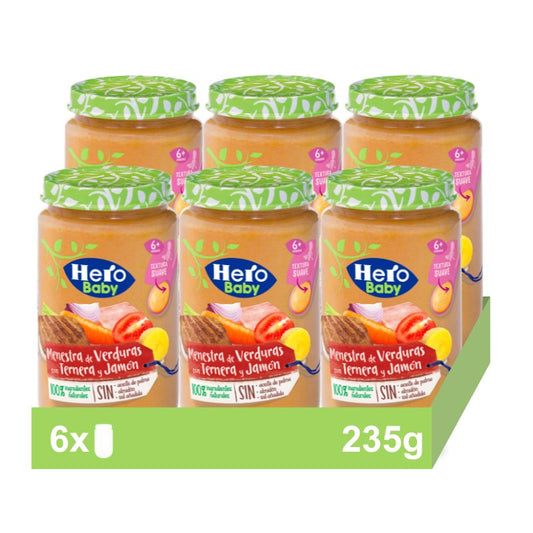 Hero Baby Pack Tarrito Vegetable Stew with Beef and Ham, 6 X 235 grams
