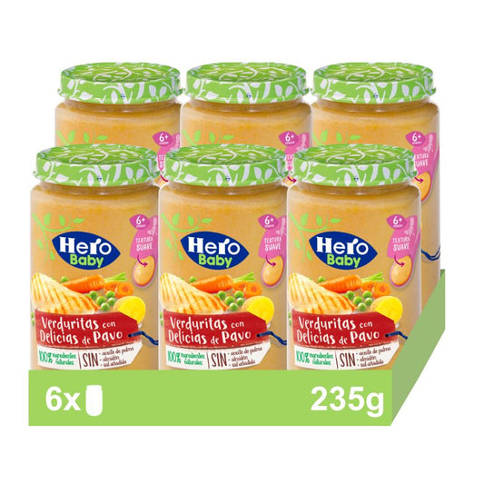 Hero Baby Pack Pack Vegetable Tart With Turkey Delights, 6 X 235 grams