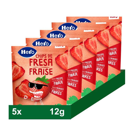 Hero Baby Pack Snack Kids Strawberry Chips , 5 X 12 grams
