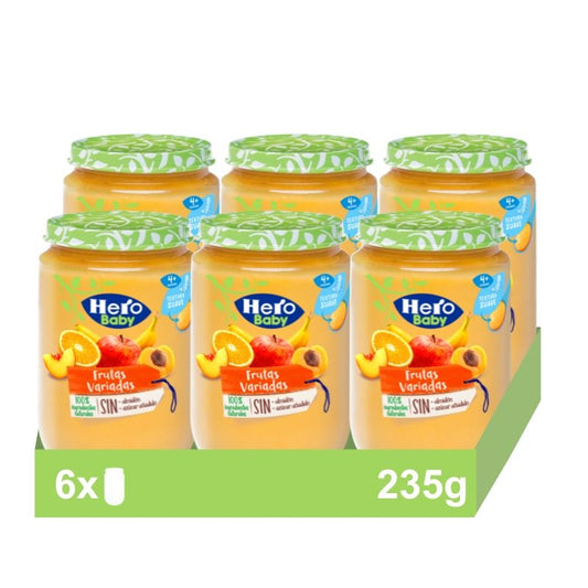 Hero Baby Packs Assorted Fruit Jars, 6 X 190 grams