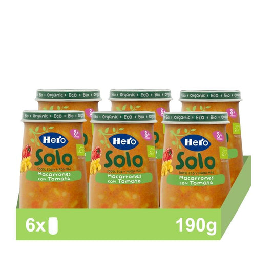 Hero Baby Pack Tarrito Eco Solo Macaroni With Tomato, 6 X 190 g