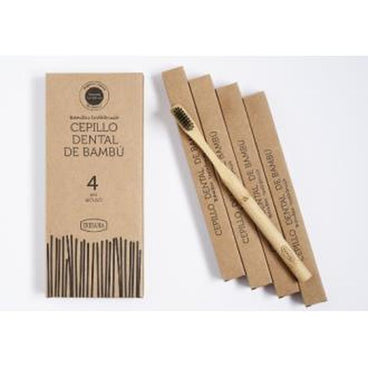 Irisana Cepillo Dental Bambu Con Carbon Activado 4Uds Ir01