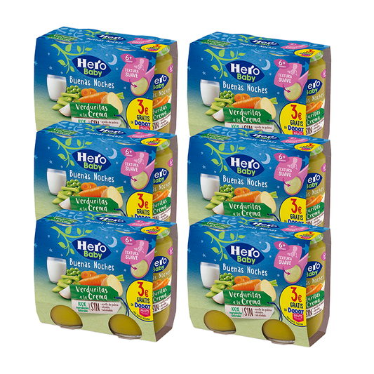 Hero Baby Pack Bn Vegetable Cream Jar, 6 X 2X190 Gr