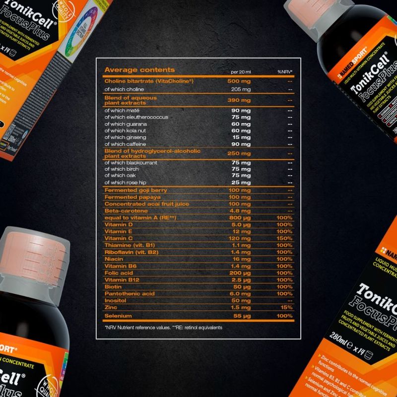 Named Sport Vitamins & Minerals Tonikcell® Focusplus , 1 jar of 280 ml