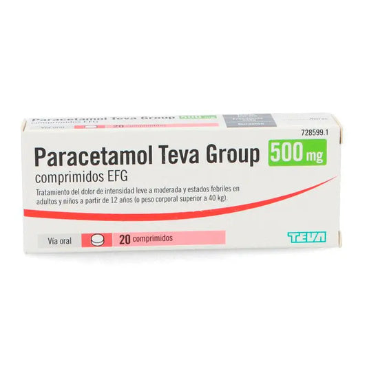 Paracetamol Teva Group 500 mg, 20 Comprimidos