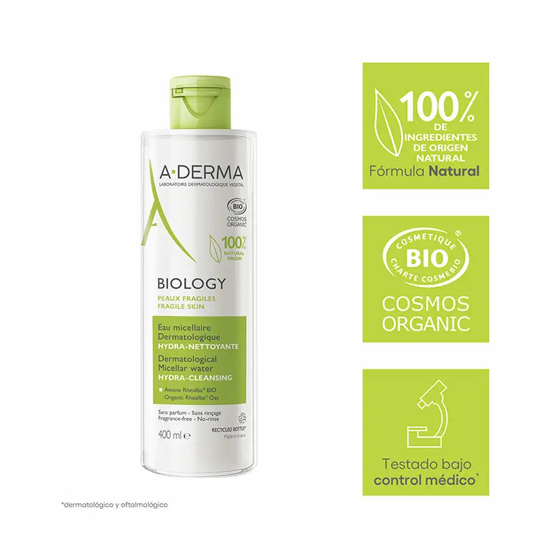 A-Derma Biology Agua Micelar Dermatológica 400 ml