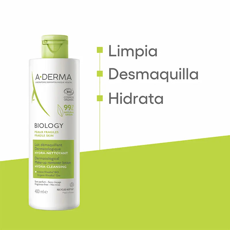 A-Derma Biology Leche Desmaquillante Dermatológica 400 ml