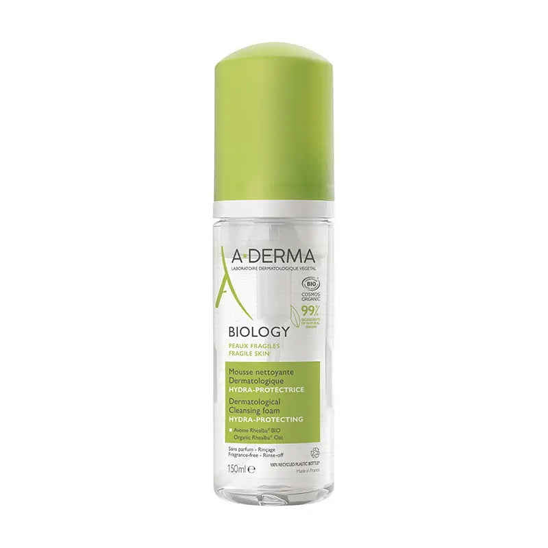 A-Derma Biology Mousse desmaquillante facial hidratante, 150 ml