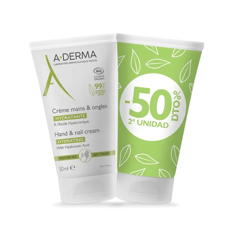 A-Derma Pack Duplo Hand and Nail Cream, 2 X 50 Ml