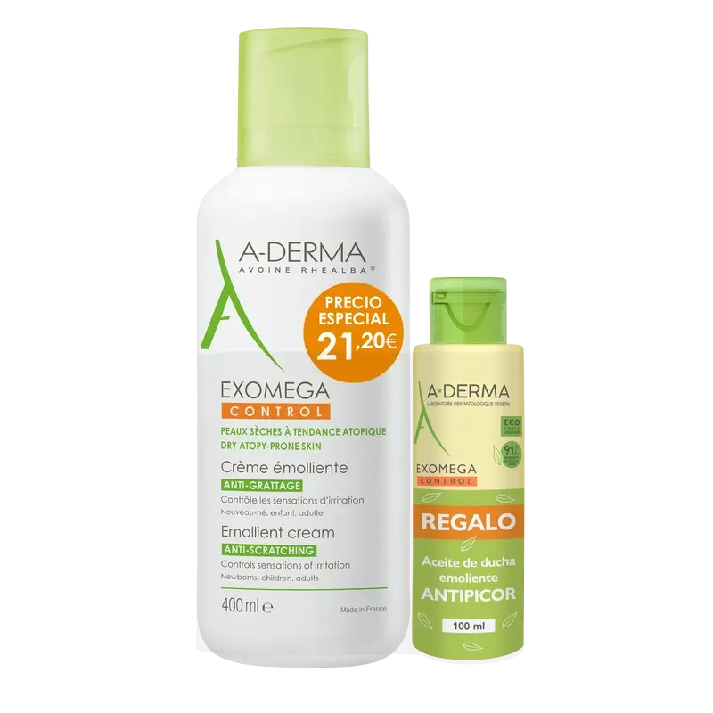 A-Derma Pack Exomega Control Cr 400 Ml + Oil 100Ml