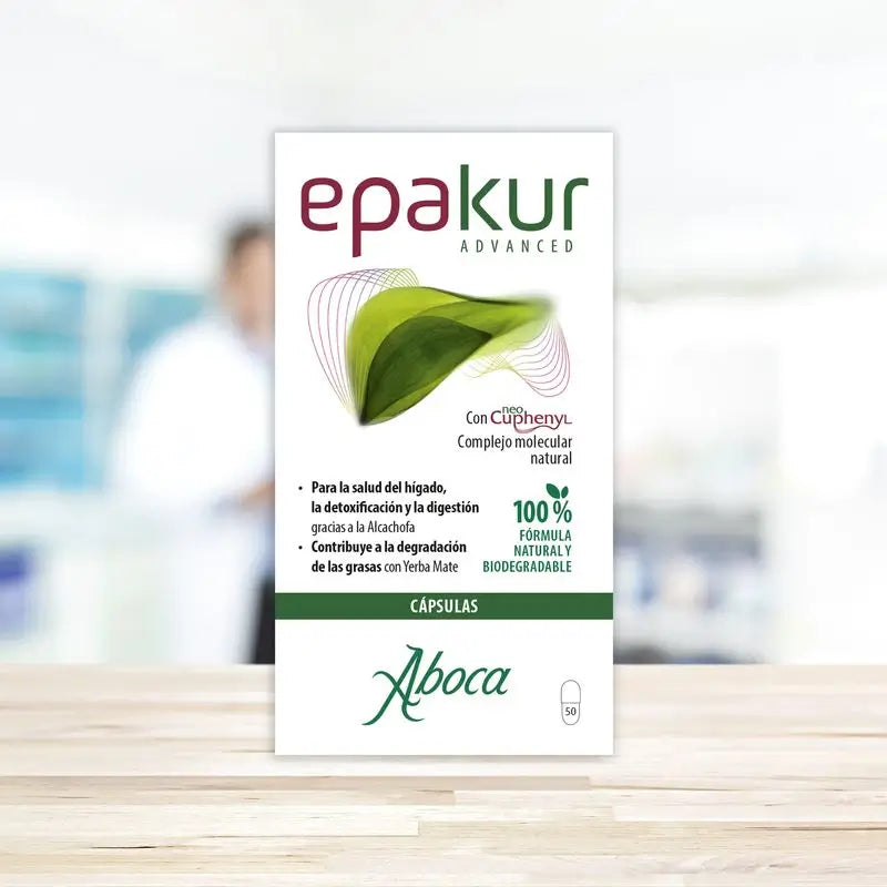 Aboca Epakur Advanced Liver Health, Detoxification And Fat Degradation, With Artichoke And Yerba Mate, 50 capsules