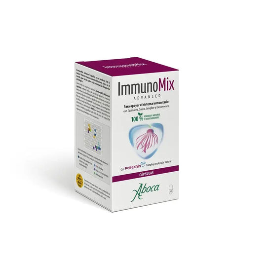 Aboca Immunomix Advanced Immune System, Natural Formula, Echinacea, Elderberry, Ginger & Eleutherococcus, 50 capsules