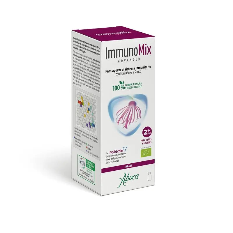 Aboca Immunomix Advanced Immune System Syrup, Adults & Children, Natural Formula, Mallow, Elderberry & Honey, 210 g