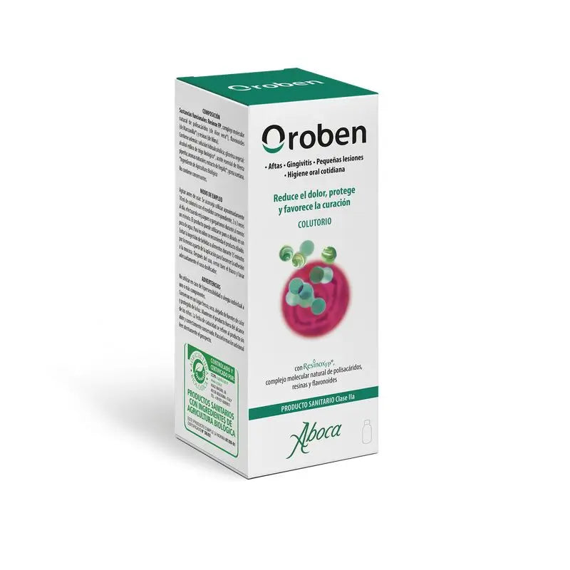 Aboca Oroben Aftagen Mouthwash, Oral Hygiene, Aphthas, Gingivitis, Protects And Moisturises Gums And Mouth, 150 ml