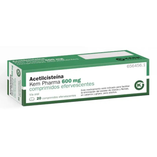 Acetylcysteine 600 mg, 20 effervescent tablets Kern Pharma