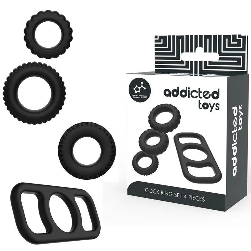 Addicted Toys Set 4 Anillos Silicona Para El Pene