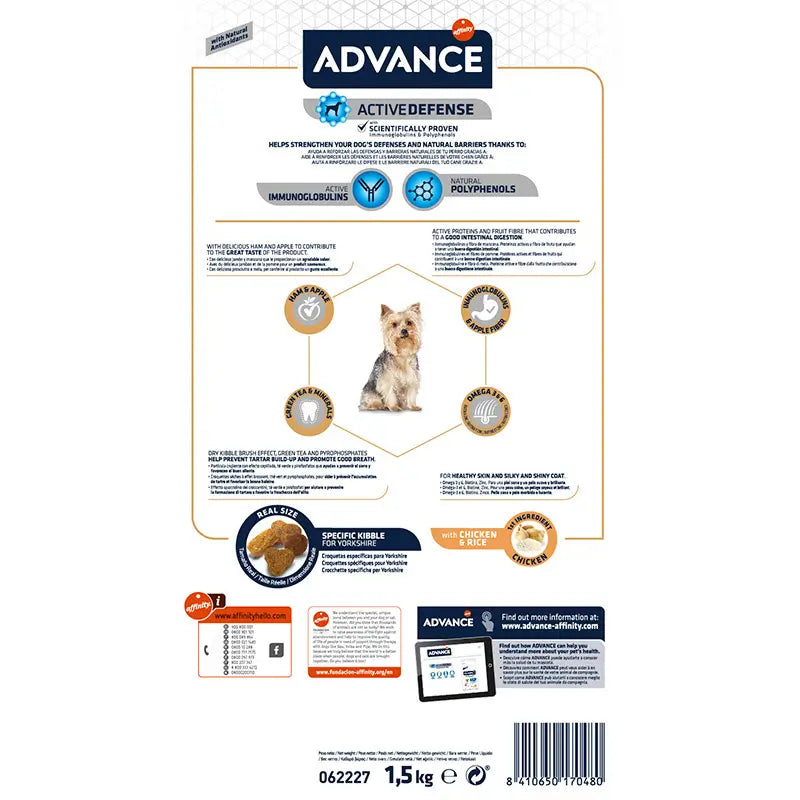 Advance Canine Adult Yorkshire Terrier, 1,5 kg, pienso para perros