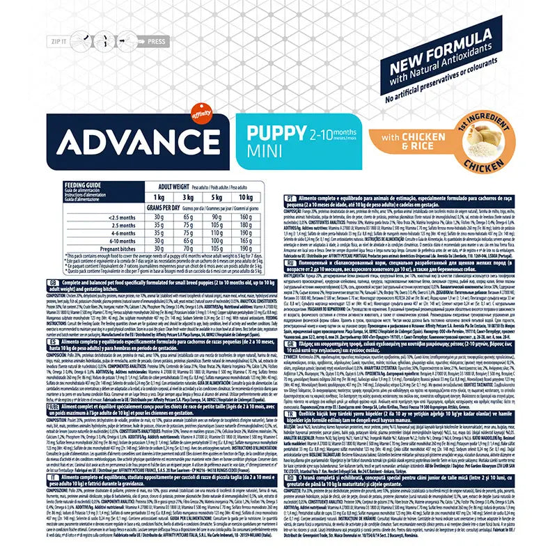 Advance Canine Puppy Mini Pollo Arroz 3Kg, pienso para perros