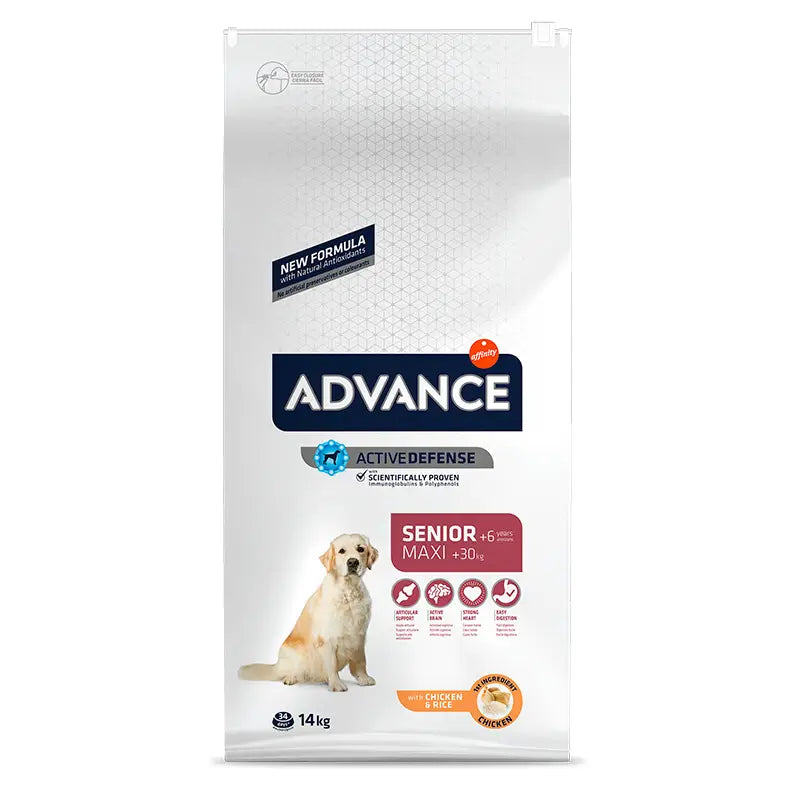 Advance Canine Senior Maxi Pollo Arroz 14Kg, pienso para perros